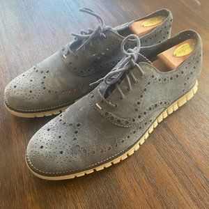 Cole Haan Zerogrand Wingtip Oxford - Nubuck - Denim Blue - Men's 11M